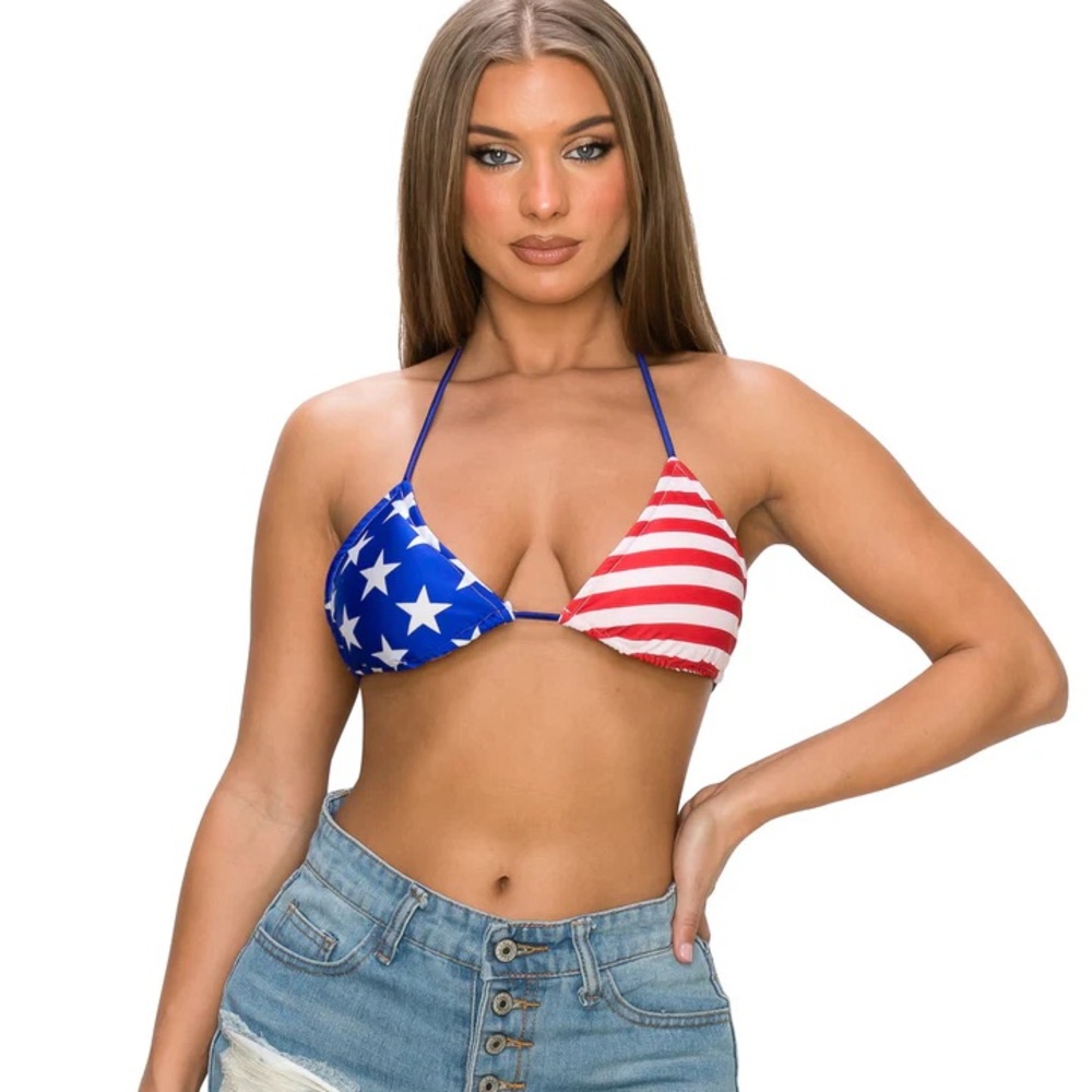 American Flag Bikini Top
